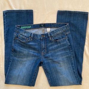 J Crew stretch denim jeans, bootcut, low rise, size 30s